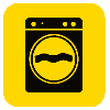 Pictogram washing machine for guests